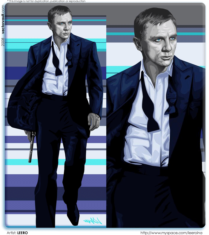 leero daniel craig vector illustration 007 james bond vectorvault free vector files free vector free vector images