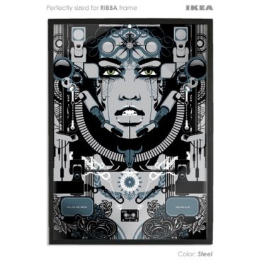 steel coloured art print sized to fit ikea ribba frame buy vector digital art print poster