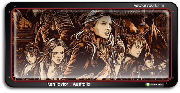 ken-taylor-illustrator-australia-sucker-punch-movie-poster